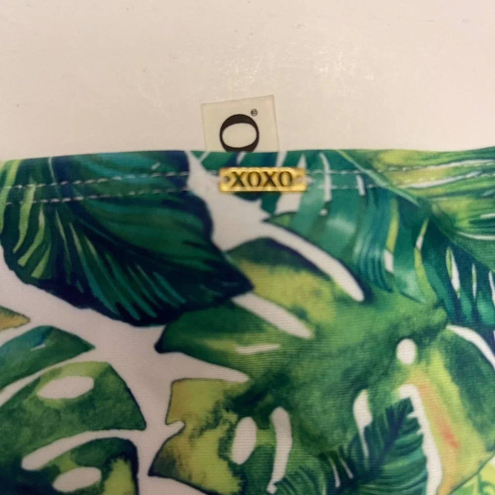 Xoxo Green Palm Print Tie Sides Bikini Bottom NWT Size Large